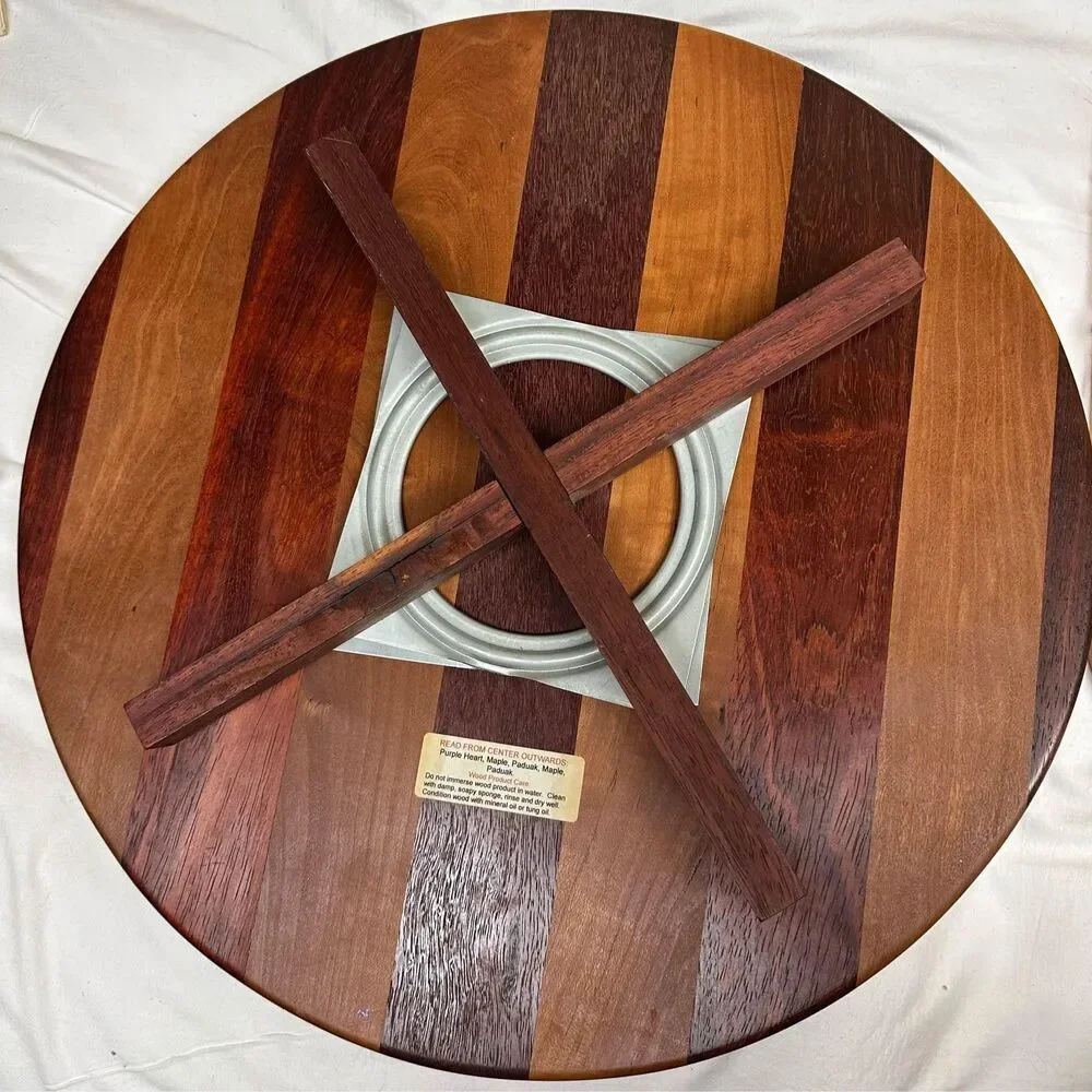 Purple Heart Wood Lazy Susan Cutting Board MAPLE Paduak Natural Real Handcrafted
